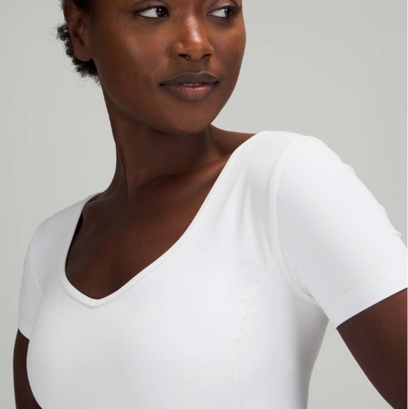 Lululemon Align T-shirt Short Sleeve Cropped White Top Large - Picture 8 of 14